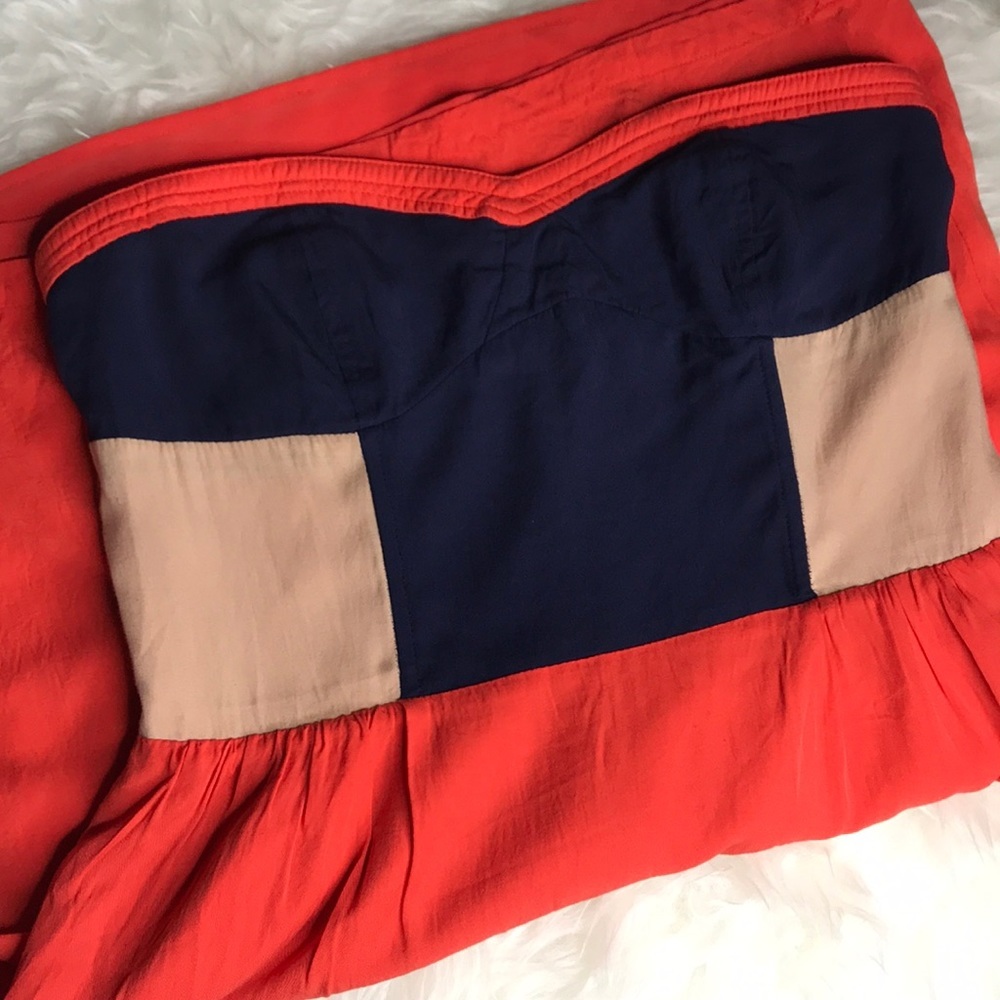 Sparkle & Fade Uo Colorblock Red Strapless Dress M - image 2